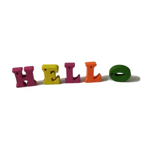 Handmade Decorative Accessories Color Mixed Letters Wood Chips Toys