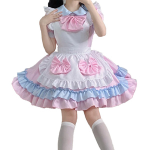 Pink <b>Cat</b> Maid Lolita Dress With Apron Bow And Headpieces Women Anime Costume Cosplay Outfit - Product Image 5