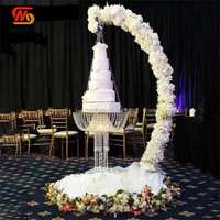 Arche dorée lisse avec des ailes, support à gâteau, plateau, centre de table pour mariage, fête, lustre suspendu, décoration de passage, arche métallique