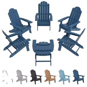 Chaises de jardin, <span class=keywords><strong>fauteuil</strong></span> imperméable avec coussin, chaise <span class=keywords><strong>Adirondack</strong></span> <span class=keywords><strong>en</strong></span> plastique imitation <span class=keywords><strong>bois</strong></span> - Product Image 1