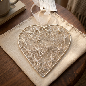 Sonnet Decor Handcrafted Iron Art Deco Heart <b>Ornament</b> Floral Wire Design Hanging Decoration for Living Room Valentine'S Day Use - Product Image 4
