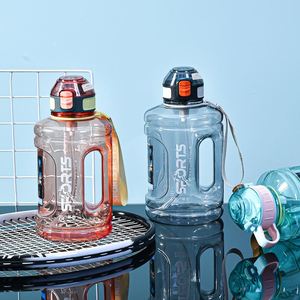 Best-selling 1000-2500ml Multi-functional Sports Ton Barrels Customizable <b>Straw</b> Water Bottles, High-quality Bottle Caps Portable - Product Image 3