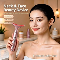 Nouvel appareil de beauté pour le cou et le visage, réduction des rides, massage par micro-courant chauffant, fonction vibrante - Masseur portable étanche
