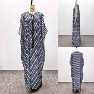 <span class=keywords><strong>Robe</strong></span> longue maxi imprimée style africain pour <span class=keywords><strong>femme</strong></span>, coupe ample, grande <span class=keywords><strong>taille</strong></span>, avec nœud, style décontracté, style européen et américain J3557 - Product Image 4