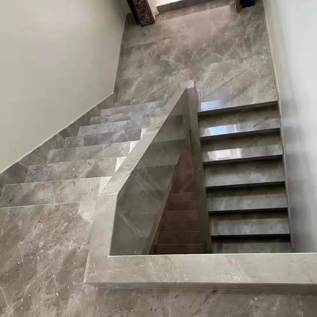 High quality polished grey marble floor tiles low price Malaysia stone for indoor stair stone slab factory direct sales