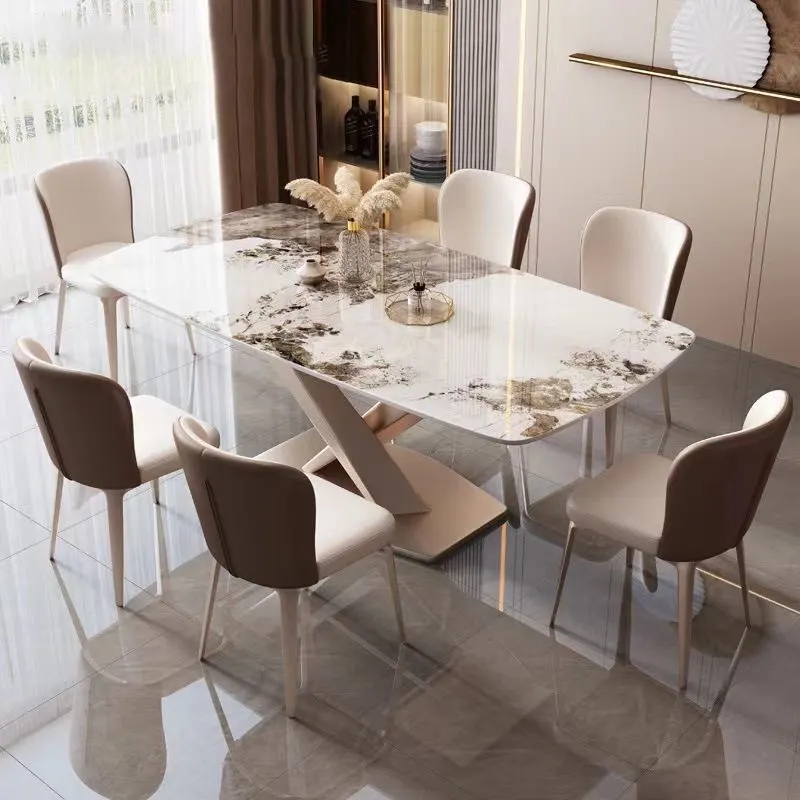 유럽 럭셔리 버튼 터프트 벨벳 패브릭 사자 노커 현대 디자인 스테인레스 스틸 다리 식당 세트 6 식당 의자