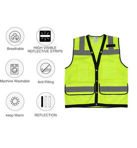 متعددة الجيوب شرائط عالية الوضوح ملابس العمل شبكة الطريق سترة عاكسة للبناء - Product Image 2