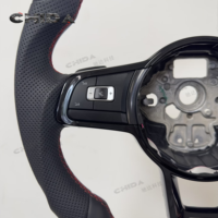 Volante básico de cuero adecuado para Volkswagens Tiguan GTI R-Line VW Polo Golf 4 5 6 7 Jetta Tiguan Passat B7 B8
