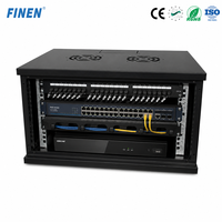 Kabinet Jaringan Dinding FINEN CE ISO SPCC Lubang Kabel Besar OEM Pabrik Industri Pemasangan Switch POE 19'' Rak Stok