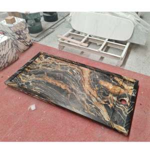 <span class=keywords><strong>Encimera</strong></span> de tocador de mármol al mejor <span class=keywords><strong>precio</strong></span>, decoración de losa de piedra de mármol negro personalizada, azulejos de piedra de mármol de ónix - Product Image 4