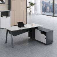 Gestionnaire PDG Boss Bureaux de bureau Bureau exécutif moderne en forme de L Grande table de bureau Bureau modulaire Bureau De Travail
