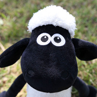 Peluche Mouton Noir et Blanc Mignonne pour Poupée, Coussin en Tissu, Accessoires en Coton PP, Cadeau de Fête Unisexe
