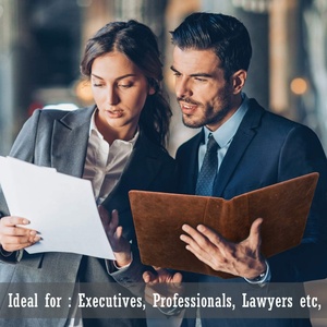 Boshiho Stylish A4 File <b>Folder</b> Cover Crazy Horse Genuine <b>Leather</b> Legal Pad Padfolio Binder Portfolio <b>Folder</b> - Product Image 6