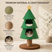 Arbre à chat de Noël en feutre, maison-caverne pour chat avec griffoir en sisal, lit pour animal de compagnie durable pour les fêtes, vente en gros OEM ODM