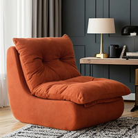 Fauteuil de salon moderne en velours écologique, inclinable et réglable, fauteuil de relaxation individuel de luxe confortable pour appartement et centre commercial