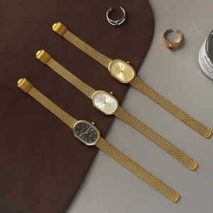 Montre ovale vintage, fabricant sur mesure, bracelet milanais minimaliste, montre à quartz pour un style business décontracté, fournisseur de montres personnalisées - Product Image 2