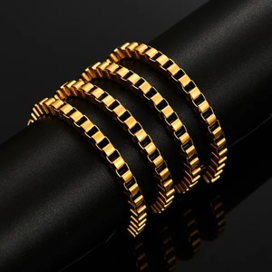 Collier chaîne carrée en acier inoxydable couleur or, épaisseur 2 mm/3 mm/4 mm, pour hommes et femmes, bijoux classiques, 14 à 40 pouces - Product Image 5