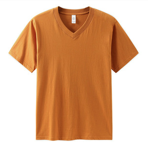 Personalizzato Unisex uomo donna bianco bianco nero estate allentato Fit Plus Size maniche corte Casual 100% cotone Top <span class=keywords><strong>scollo</strong></span> a <span class=keywords><strong>v</strong></span> T-shirt Base - Product Image 5