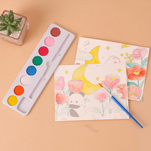 Ensemble de peinture à l'eau solide en 8 <span class=keywords><strong>couleurs</strong></span>, ensemble de pigments pour peinture DIY pour enfants - Product Image 2
