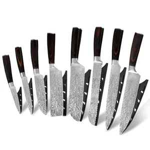 Xingye Küchenmesser set Laser Damaskus Feder muster Edelstahl 7 Cr17mov Edelstahl 8 Stück Profession elles Kochmesser set