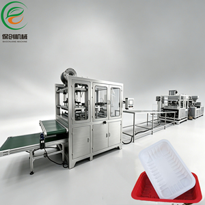 Machine de thermoformage automatique pour la fabrication de barquettes alimentaires jetables en plastique PP pour légumes/fruits/aliments frais, avec système de verrouillage/emballage MAP pour le marché - Product Image 1