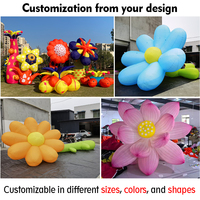 Décoration de scène personnalisée avec de grandes fleurs gonflables, modèle floral gonflable pour événements en plein air, publicité, ornement de fête