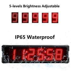 YIZHI al aire libre 5/6/8 pulgadas Digital <span class=keywords><strong>LED</strong></span> carrera correr tiempo reloj individual doble cara pantalla cuenta atrás temporizador para carreras de maratón - Product Image 3