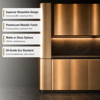 Lemari Dapur Modular Ramah Lingkungan Panel Pintu Cat Metalik Kabinet Seluruh Rumah Kustom Seri Cloud World Konsep Mobil Terkenal