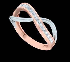 Twisted Sterling Silver Classic Brilliant Cut Diamond <b>Infinity</b> Bezel Set IGI Certified Wedding Band Engagement Ring Gold Rhodium - Product Image 3