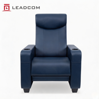 Fauteuil de cinéma commercial Leadcom LS-829A Glider Wall Hugger en cuir véritable avec porte-gobelet intégré