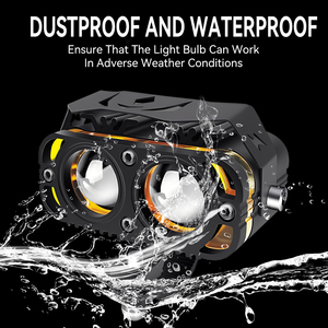 Faro Delantero LED para Motocicleta, Luces Antiniebla Amarillas y Blancas, Luz de Trabajo IP67 Impermeable, Mini Faro LED de 20W con 2 Lentes para SUV - Product Image 3