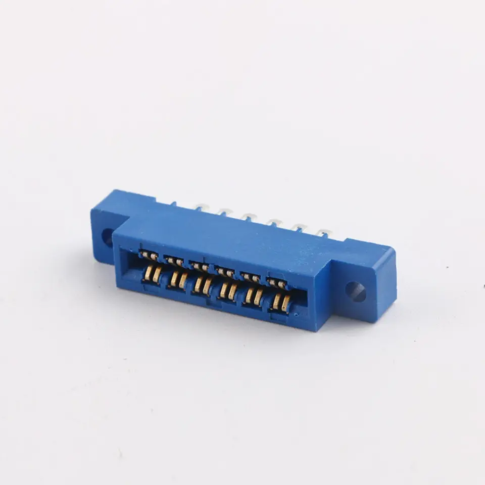 Card Edge Connector 3.96 mm Pitch Slot 12 Pin PCB Gold Finger Board Socket Through Holes Flange Panel Mount Dual Row 805