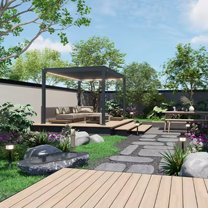 Pérgola Bioclimática de Aluminio con Techo de Celosía Eléctrico para Terraza, 3x3m 4x3m, Pérgola Impermeable con Pared de Cristal para Jardín - Product Image 2