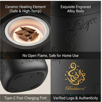 Brûleur électronique portable d'oud de qualité supérieure, alimenté par USB, certifié ISO, cadeau du Ramadan pour les familles musulmanes