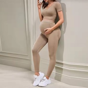 Ensemble <span class=keywords><strong>de</strong></span> Yoga pour femmes serrées confortables pour femmes enceintes vêtements <span class=keywords><strong>de</strong></span> <span class=keywords><strong>sport</strong></span> à séchage rapide costumes <span class=keywords><strong>de</strong></span> Fitness soutien abdominal vêtements <span class=keywords><strong>de</strong></span> maternité - Product Image 6