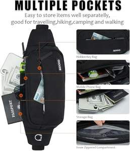 <span class=keywords><strong>SINNO</strong></span>, riñonera cruzada grande, 4 bolsillos con cremallera, riñonera para mujeres/hombres para Viajes, Perros, caminar, deportes al aire libre, llevar todo - Product Image 4