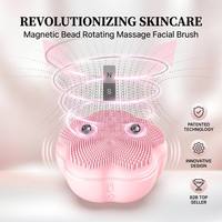 Brosse nettoyante faciale sonique magnétique en silicone, exfoliant électrique pour une exfoliation profonde et un nettoyage des pores, masseur facial