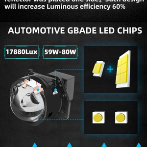 Sanvi Nuevo F55 Faros Delanteros con Lente de Proyector LED para Automóvil, Bombillas LED de Alta Potencia de 3 Pulgadas, Actualización - Product Image 4