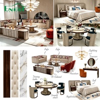 Set Sofa Modular Kulit Asli yang Dapat Direbahkan dengan Kursi Beludru Rust untuk Program Penyediaan Interior Vila dan Mansion Mewah