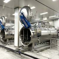 Autoclave horizontal à pulvérisation d'eau pour la production de tempeh, de rendang en sachet et de produits à base de soja