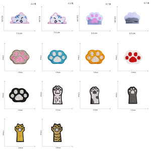 NEW ARRIVAL Custom Self Adhesive /iron on Kawaii Cat Paw Embroidered Patches for Clothing Bag Decoration - Product Image 3