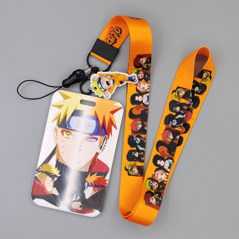 Card Case Cool Cartoon Anime Ninja Lanyards Custom Portable Phone Neck Polyester Lanyard Anti-Lost Name Badge Bus ID Card Holder Image 3