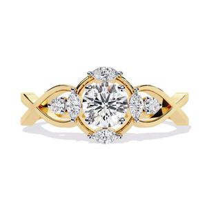 แหวนเพชรทรงมาร์คีส์เพลทท์ ลาบ-โกรว์น ไดมอนด์ 14k, 18k ทองคำแท้ ผลิตตามสั่งในสีโรสโกลด์, ยีลโกลด์, ไวท์โกลด์ - Product Image 1