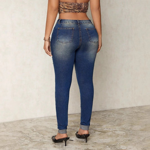 Jeans Ajustados Rasgados Estilo Europeo Americano INS, Pantalones Largos de Mezclilla para Mujer, Pantalones Casuales - Product Image 3