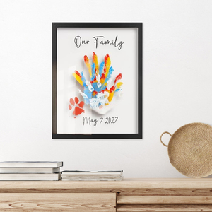 <span class=keywords><strong>Kit</strong></span> de cadre photo pour empreintes de mains de <span class=keywords><strong>famille</strong></span>, cadre photo en bois pour empreintes de mains de bébé à faire soi-même avec peinture sûre, <span class=keywords><strong>kit</strong></span> d'empreintes de pieds de bébé - Product Image 6