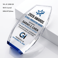 Nouveau design Trophée Bouclier en Cristal Grande surface de gravure Accent en cristal coloré Prix d'Excellence Mondiale en Affaires