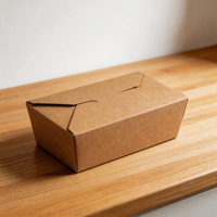 Boîte à lunch carrée jetable en papier kraft 32 oz, style luxueux, recyclable et biodégradable, écologique pour les restaurants et les plats à emporter