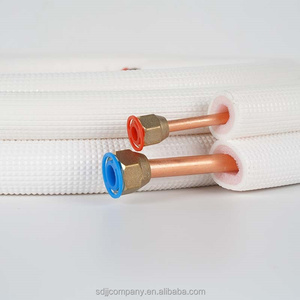 1/4 "& 3/8" สายไฟฟ้ากระแสสลับ "<span class=keywords><strong>ชุด</strong></span>ขดลวดคู่ฉนวนกันความร้อนพร้อมเกรดฉนวน PE สีขาวสำหรับบริการเชื่อมเครื่องทำความเย็น - Product Image 4