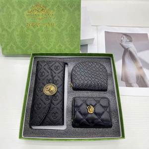 Hot Sale New Three-Piece <b>Gift</b> <b>Set</b> for Woman Birthday Wedding Christmas Long Wallet Accordion Card Holder Full <b>Set</b> Premium - Product Image 1