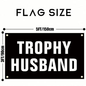 Tapisserie murale décorative « Trophy Husband » 3x5 pieds pour chambre, dortoir universitaire, chambre à coucher, salon - Product Image 4